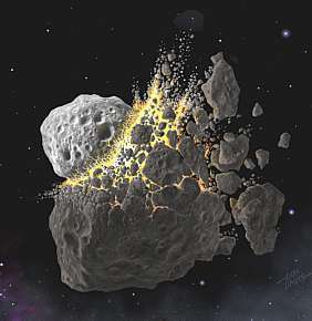 Colisão entre asteroides - Divulgação