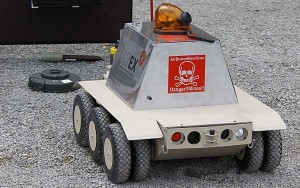 Robô sensor apresentado na feira. Associated Press