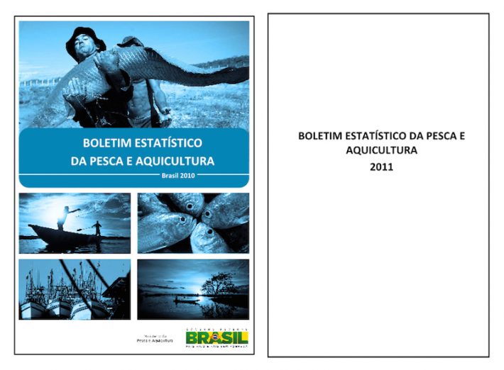 Capas dos dois últimos relatórios estatísticos do Ministério da Pesca. Para baixar os documentos na íntegra, clique aqui: 2010 e 2011