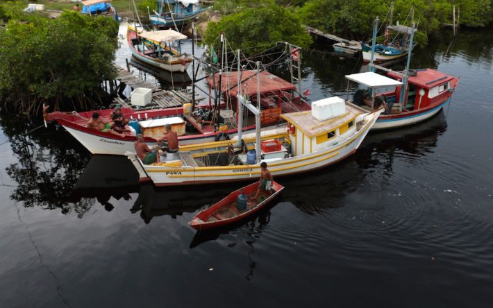 Barcos de pesca artesanal em Pontal do Paraná. Foto: Herton Escobar/Estadão