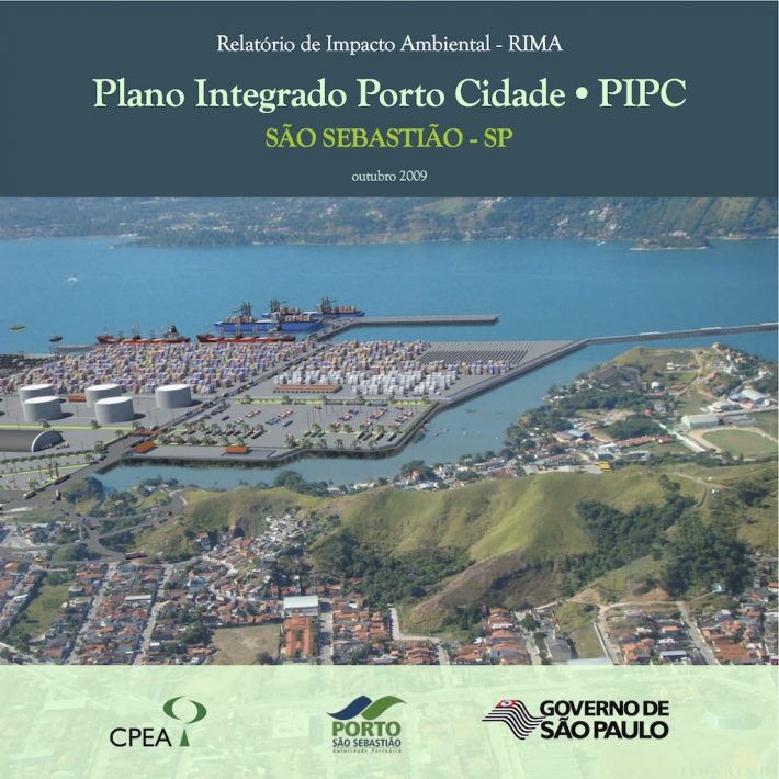 Capa do relatório de impacto ambiental da ampliação do porto. Para baixar o documento completo, clique aqui: