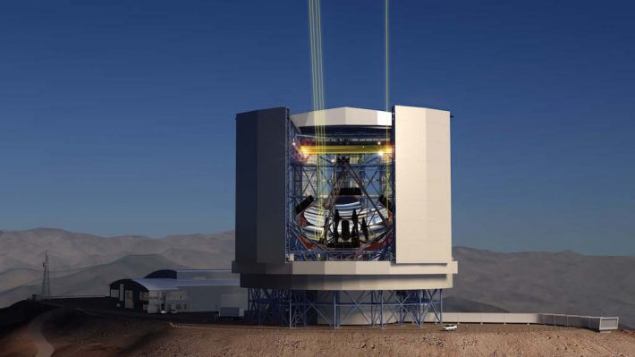Ilustração de como será o Telescópio Gigante de Magalhães. Crédito: GMT