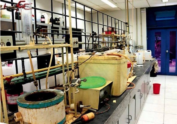 Laboratório onde é produzida a fosfoetanolamina, no Instituto de Química de São Carlos. Foto: Cecília Bastos/Jornal da USP