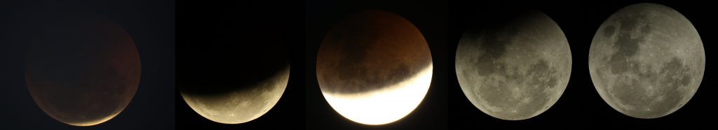 Eclipse lunar de 15/6/2011, visto de São Carlos/SP (crédito: A. Torigoe e G. Rojas).